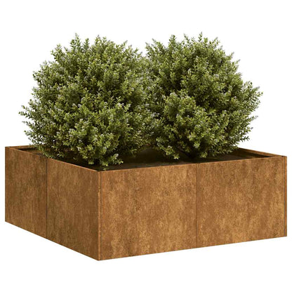 Jardinière rouillé 80x80x30 cm acier inoxydable